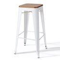 Set di 4 sgabelli da bar opachi e legno (43 x 43 x 76 cm)