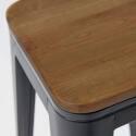 Set di 4 sgabelli da bar opachi e legno (43 x 43 x 76 cm)