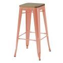 Set di 4 sgabelli da bar opachi e legno (43 x 43 x 76 cm)