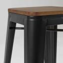 Set di 4 sgabelli da bar opachi e legno (43 x 43 x 76 cm)