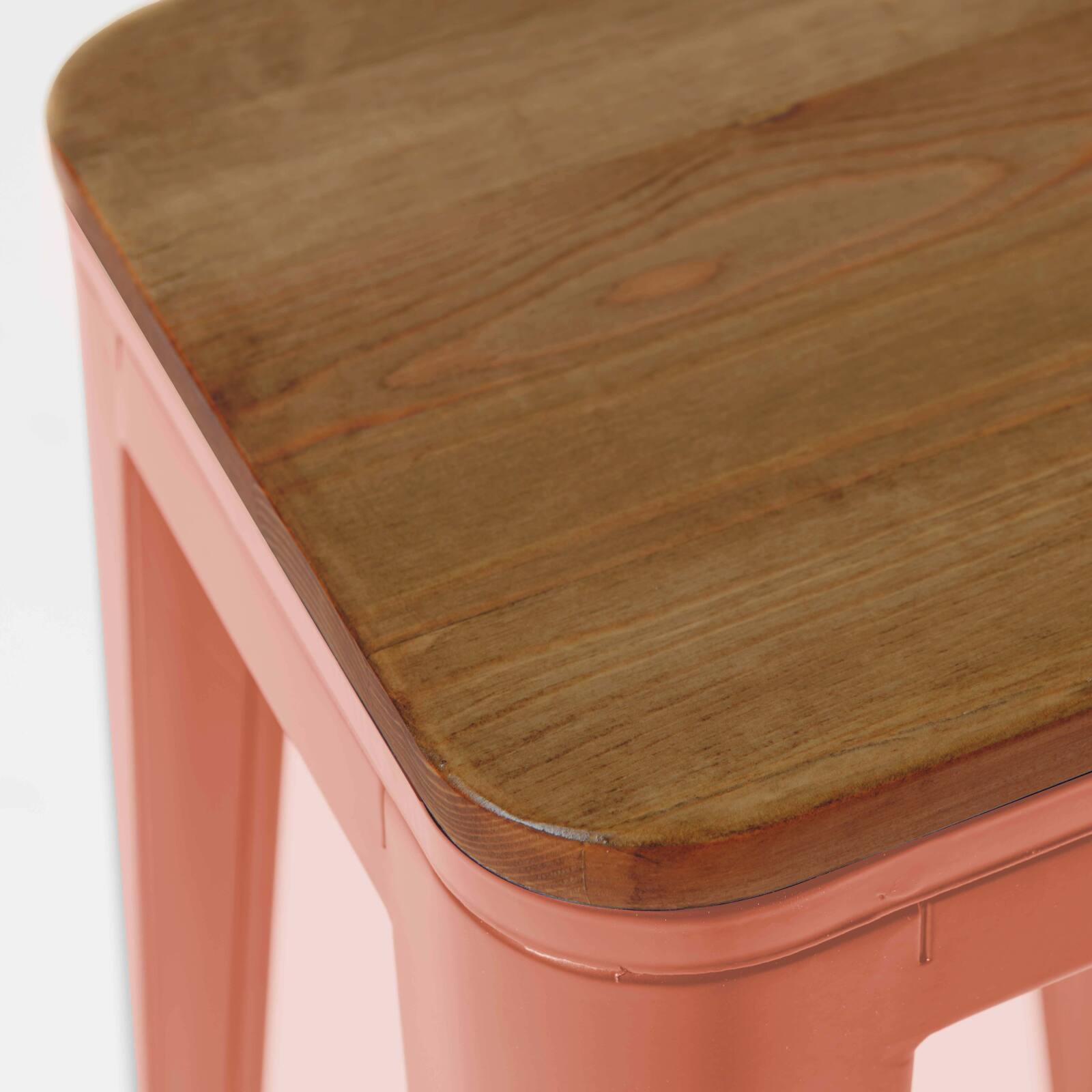 Set di 4 sgabelli da bar opachi e legno (43 x 43 x 76 cm)