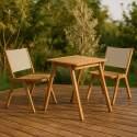 Tavolo da giardino quadrato 67 x 80 x 76 cm in legno di eucalipto FSC® e 2 sedie