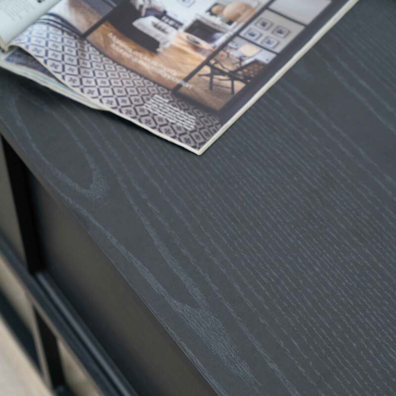 Mobile TV nero 140 cm in effetto legno