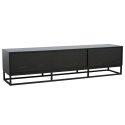 Mobile TV nero 180 cm in effetto legno