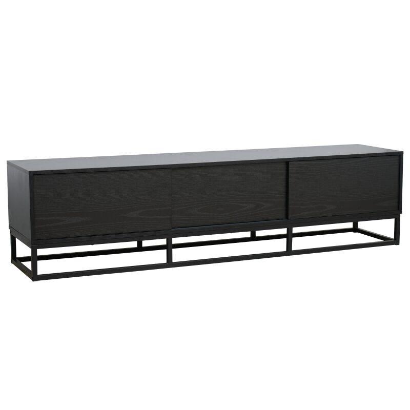 Mobile TV nero 180 cm in effetto legno