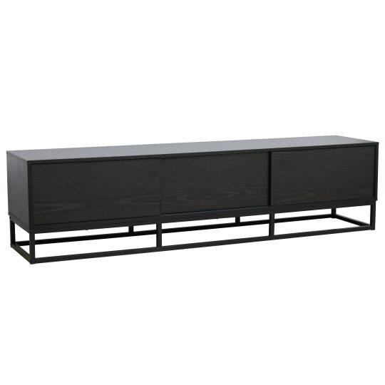 Mobile TV nero 180 cm in effetto legno