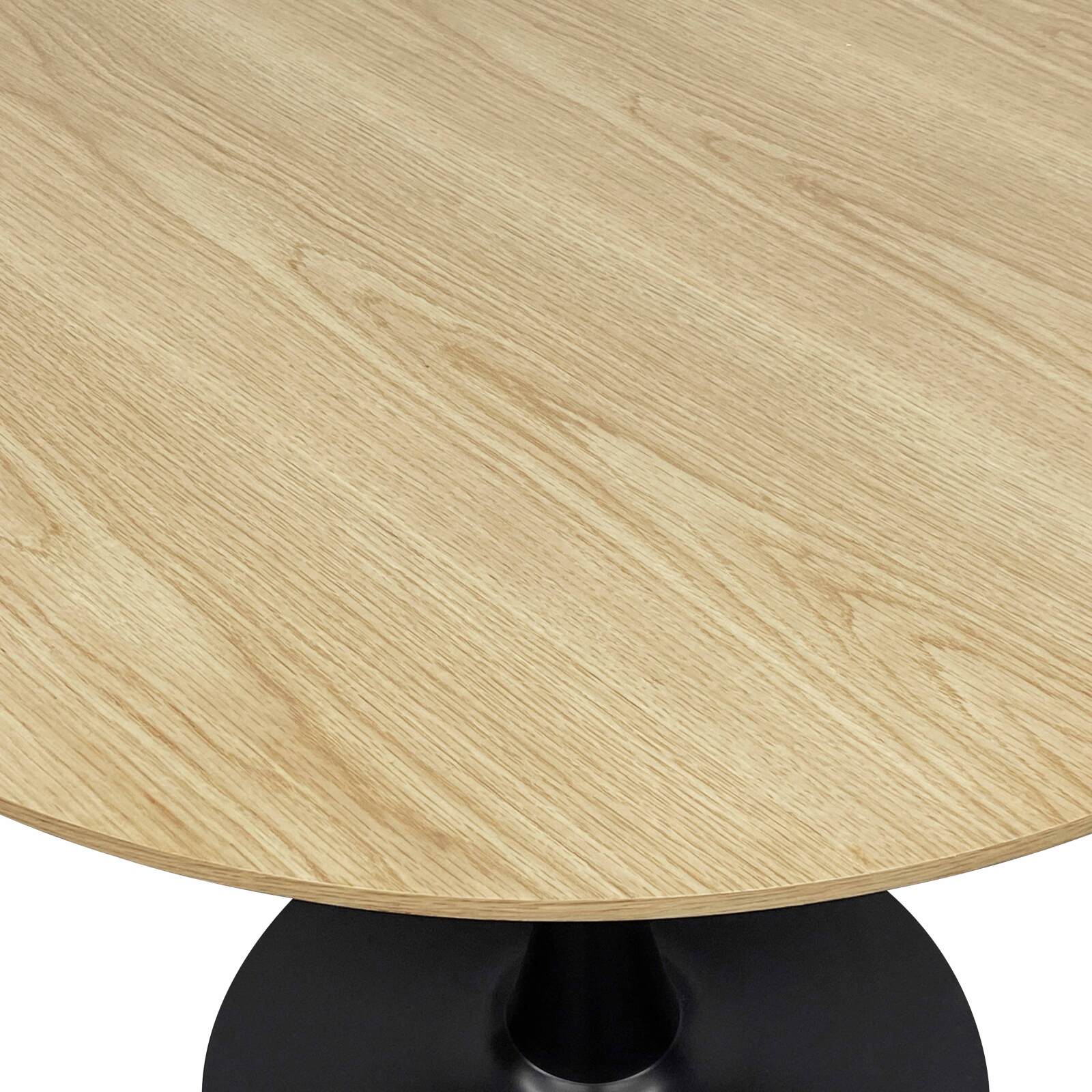 Tavolo da pranzo rotondo in melamina e metallo 4 persone 