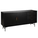 Buffet con 2 ante e 3 cassetti in MDF con melaminico e decoro acciaio 160 cm