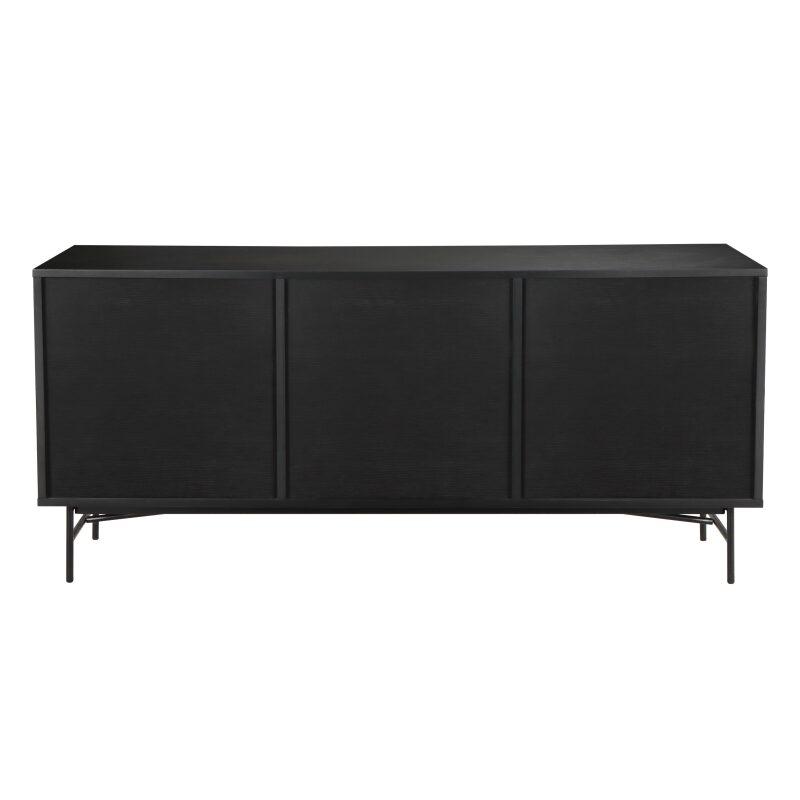 Buffet con 2 ante e 3 cassetti in MDF con melaminico e decoro acciaio 160 cm