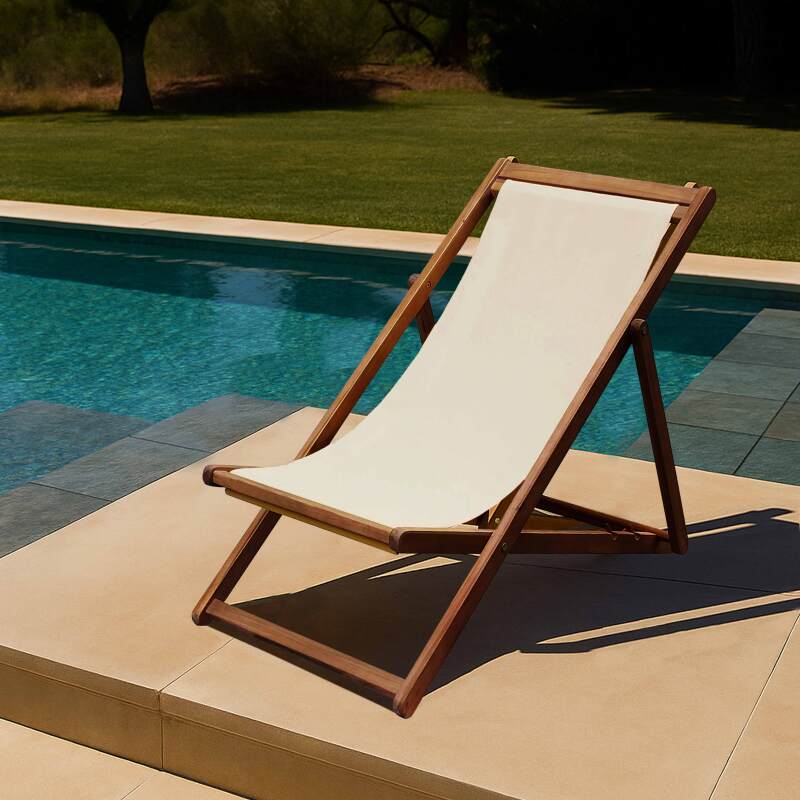 Sedie a sdraio in acacia 100% FSC®, reclinabili in 3 posizioni - Set di 2 