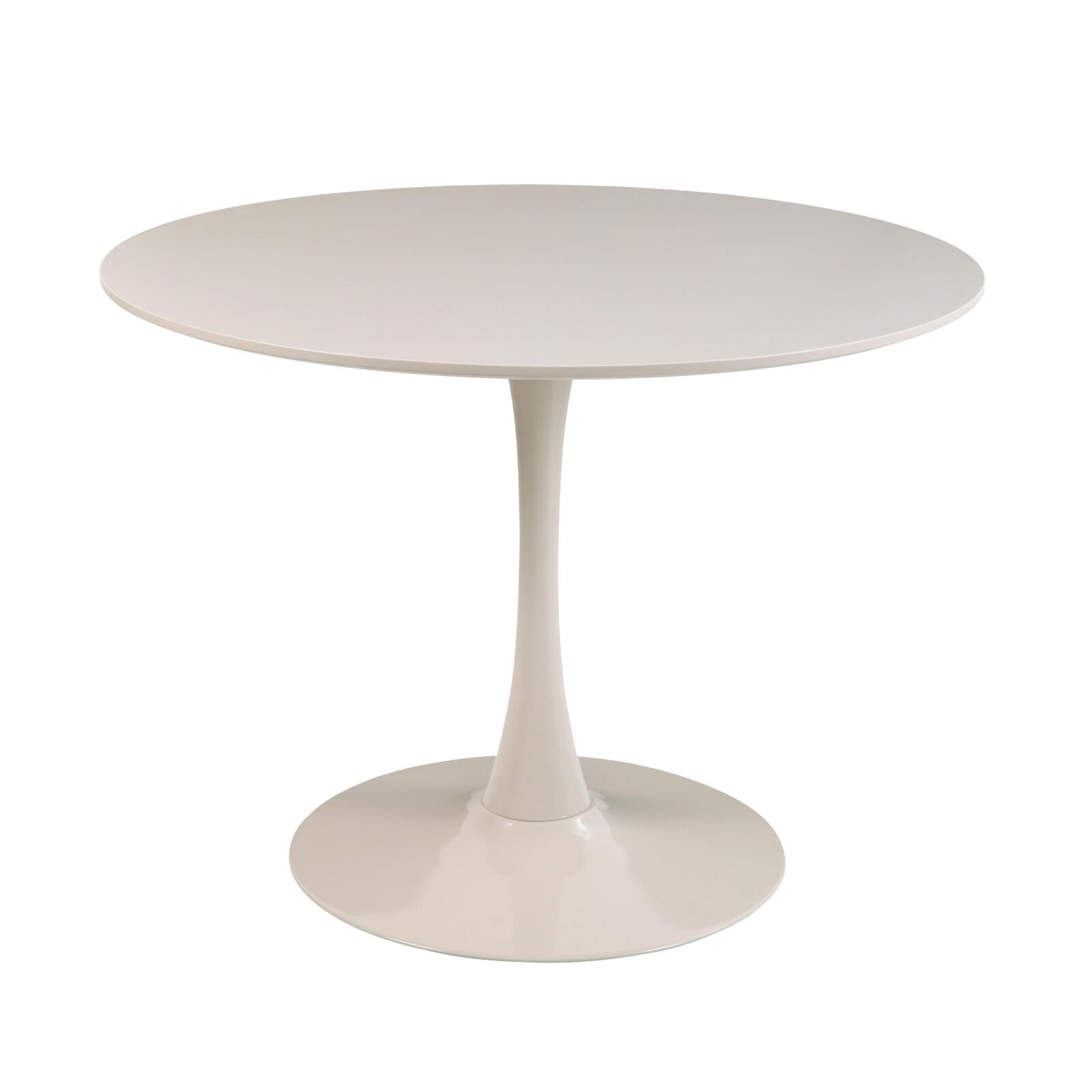 Tavolo da pranzo rotondo in melamina e metallo 4 persone 