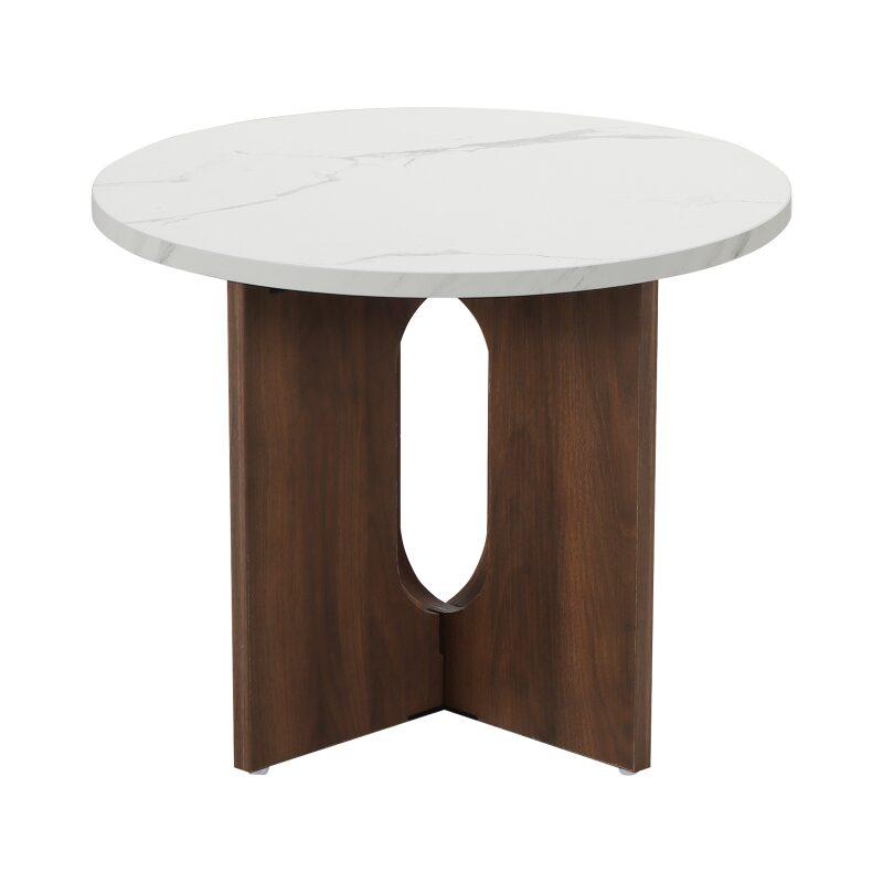 Tavolino da salotto effetto marmo rotondo  Ø50 x 40 cm (3/5)