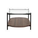 Tavolino da salotto in vetro ovale 120 x 55 x 40 cm