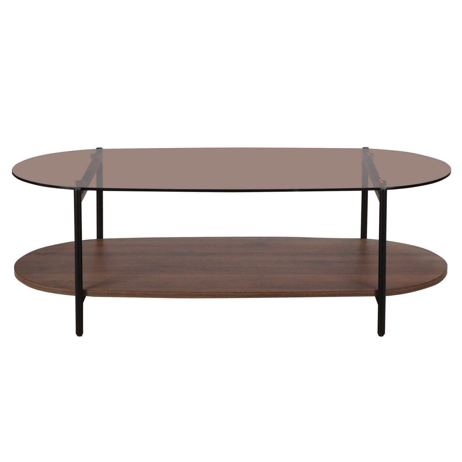 Tavolino da salotto in vetro ovale  120 x 55 x 40 cm