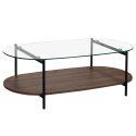 Tavolino da salotto in vetro ovale  120 x 55 x 40 cm