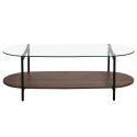 Tavolino da salotto in vetro ovale 120 x 55 x 40 cm