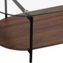 Tavolino da salotto in vetro ovale 120 x 55 x 40 cm