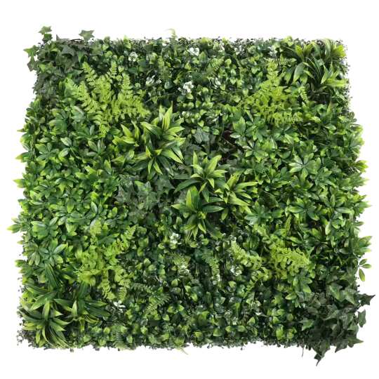 Parete verde artificiale elegante di alta qualità per interni ed esterni 100x100 cm | Oviala