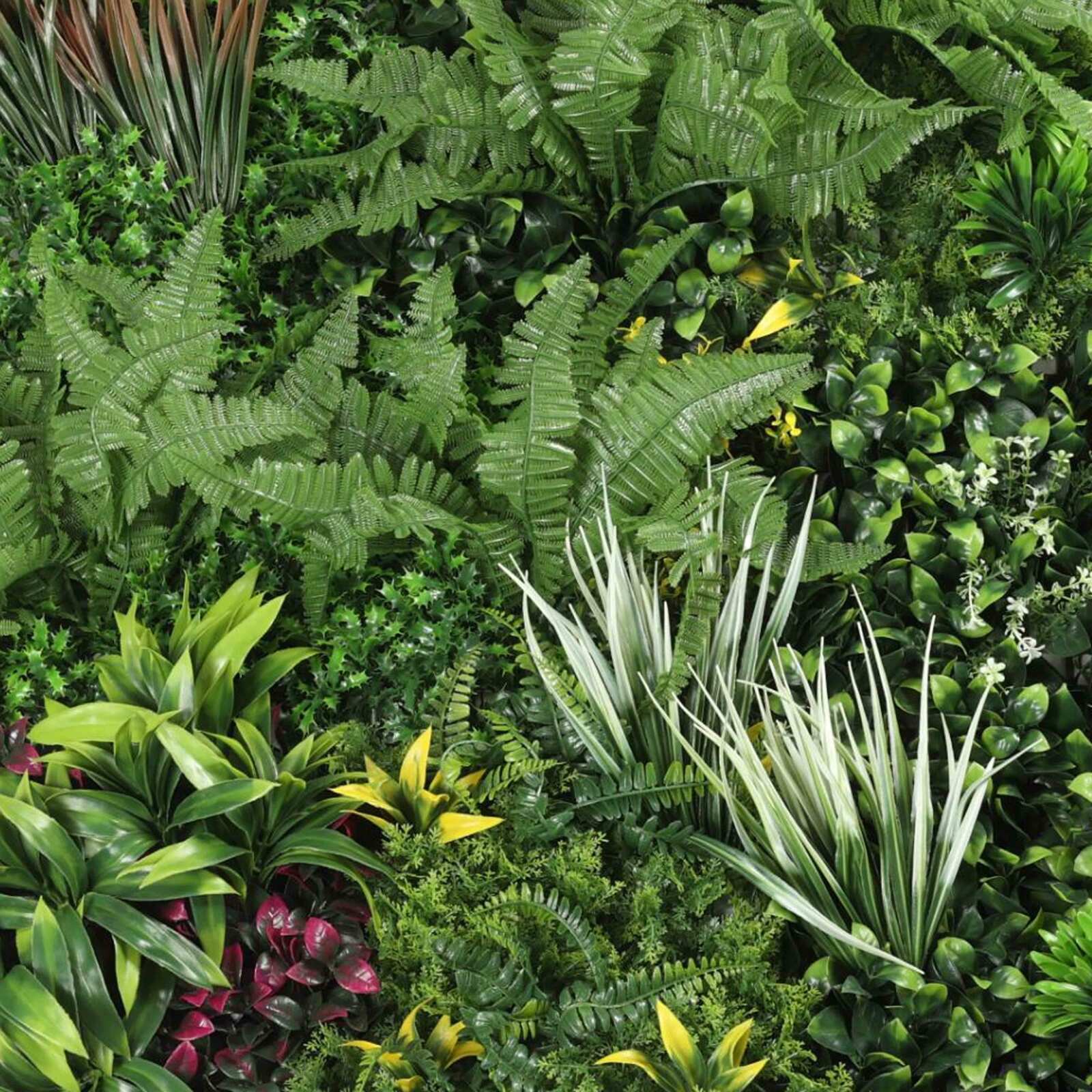 Parete verde artificiale premium giardino botanico interno ed esterno 100x100 cm