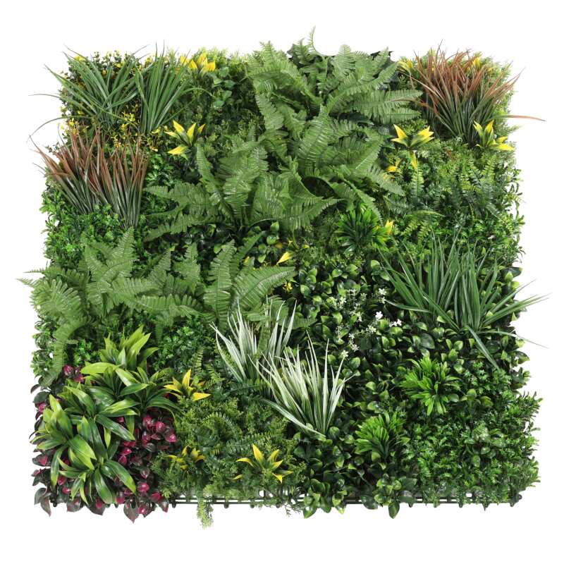 Parete verde artificiale premium giardino botanico interno ed esterno 100x100 cm
