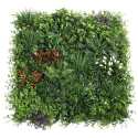 Parete verde artificiale, fiori naturali, premium, per interni ed esterni, 100x100 cm