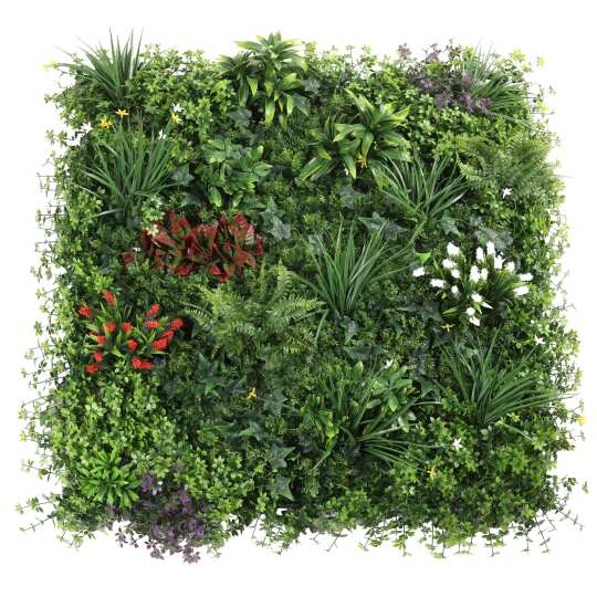 Parete verde artificiale, fiori naturali, premium, per interni ed esterni, 100x100 cm