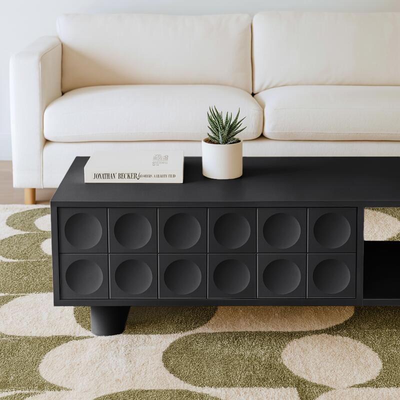 Tavolino da salotto in melaminico rettangolare 120x60x38,5 cm