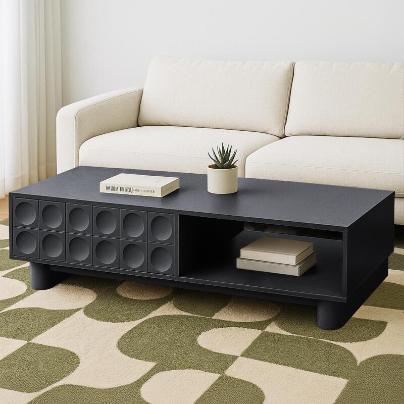 Tavolino da salotto in melaminico rettangolare 120x60x38,5 cm