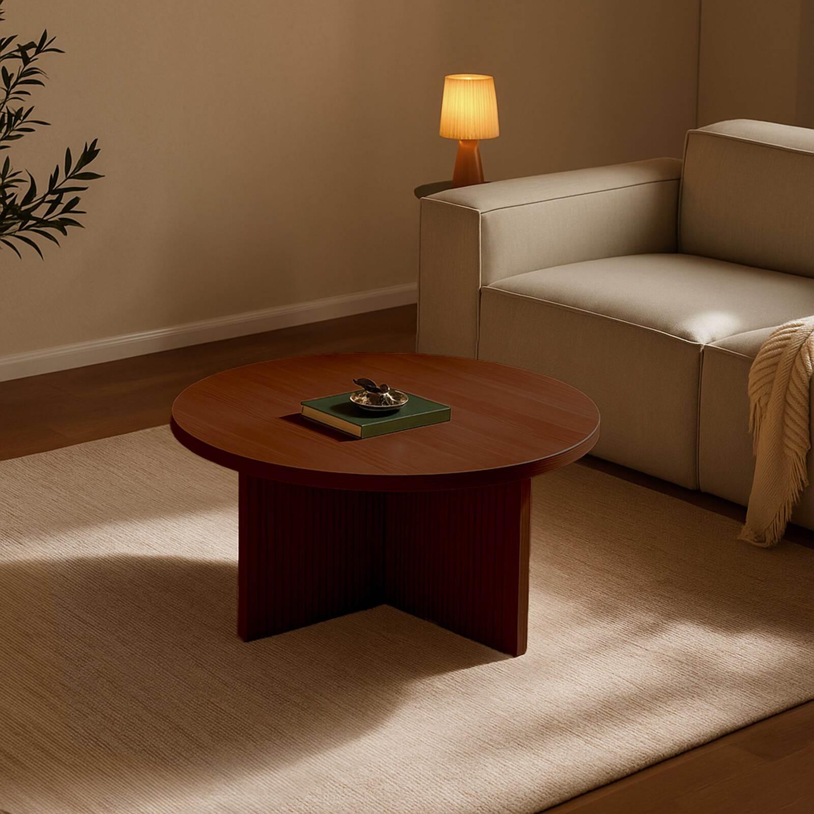 Tavolino da salotto effetto legno rotondo  Ø80 x 45 cm