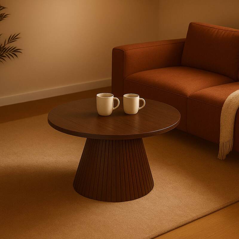 Tavolino da salotto effetto legno rotondo  Ø80 x 45 cm