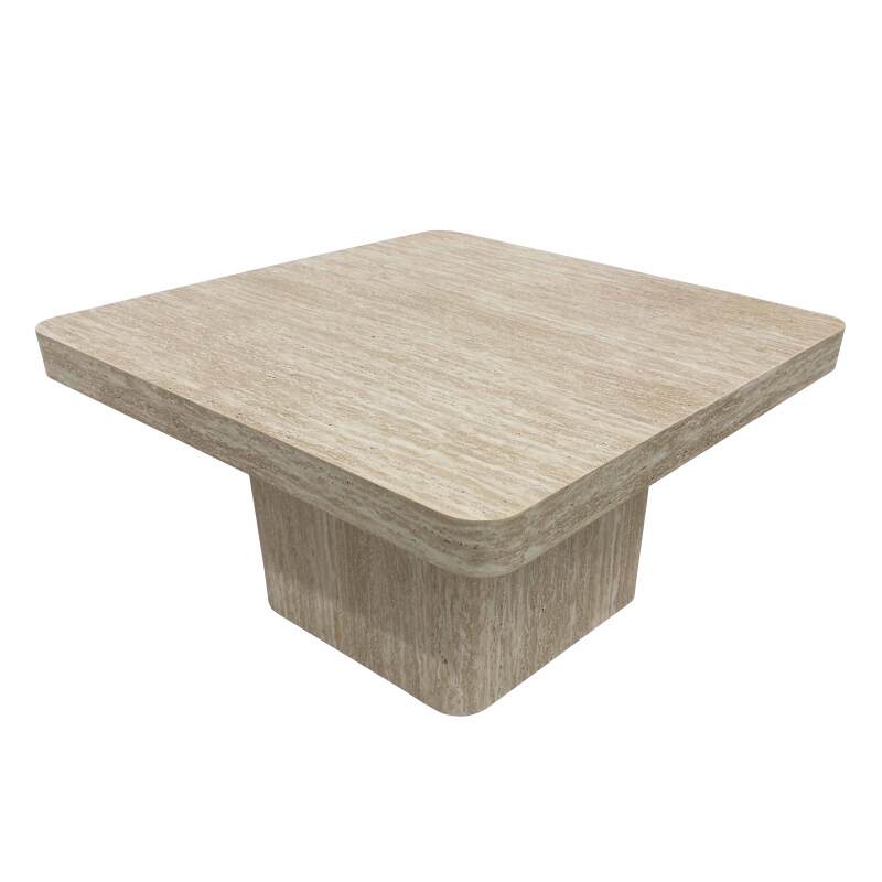 Tavolino da salotto effetto naturale quadrato 80 x 80 x 45 cm