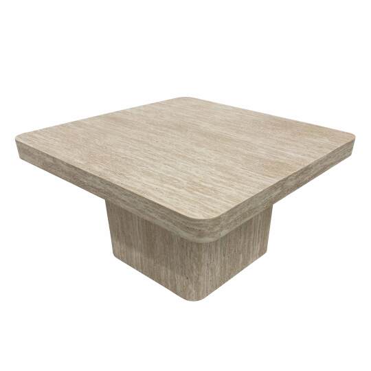 Tavolino da salotto effetto naturale quadrato 80 x 80 x 45 cm