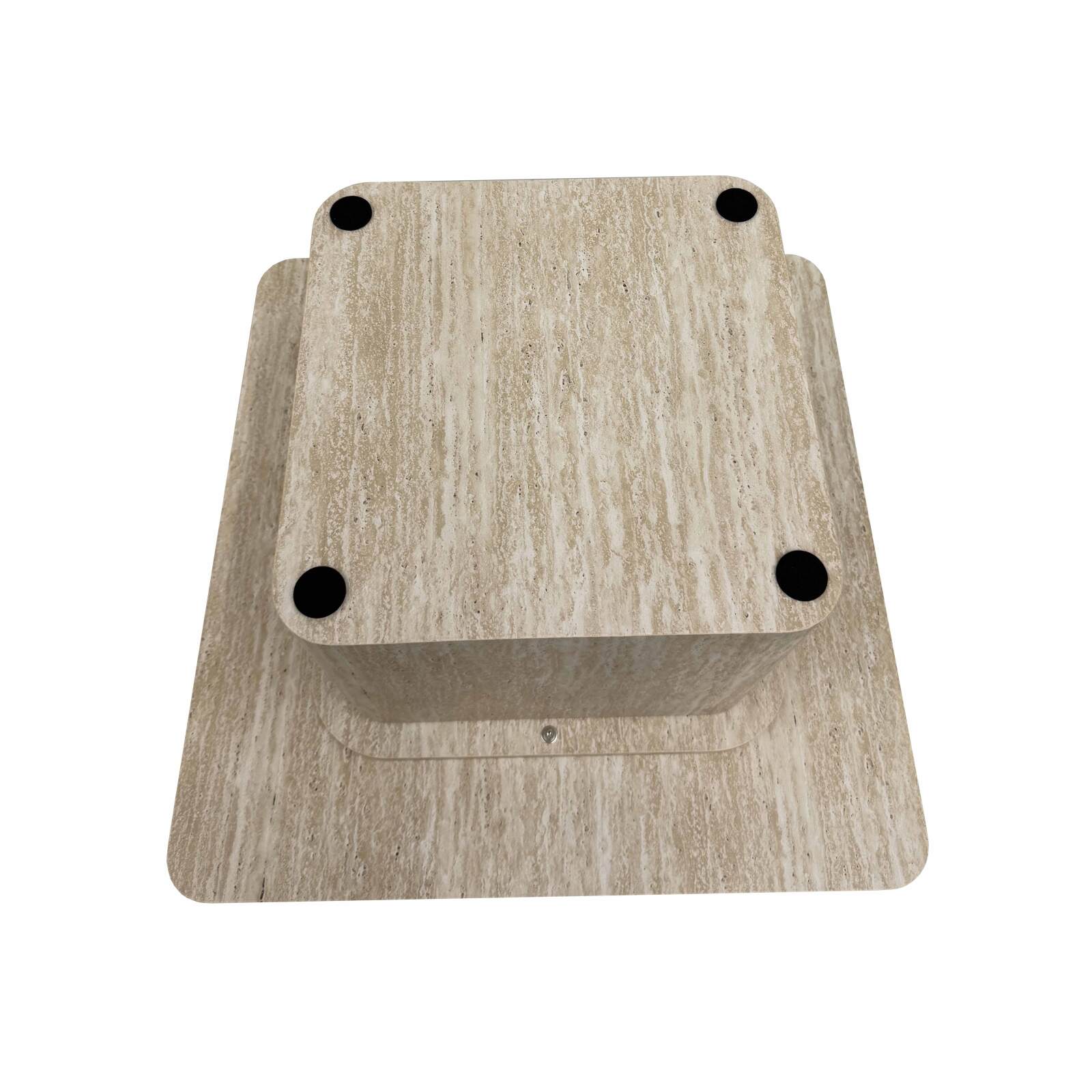 Tavolino da salotto effetto naturale quadrato 80 x 80 x 45 cm