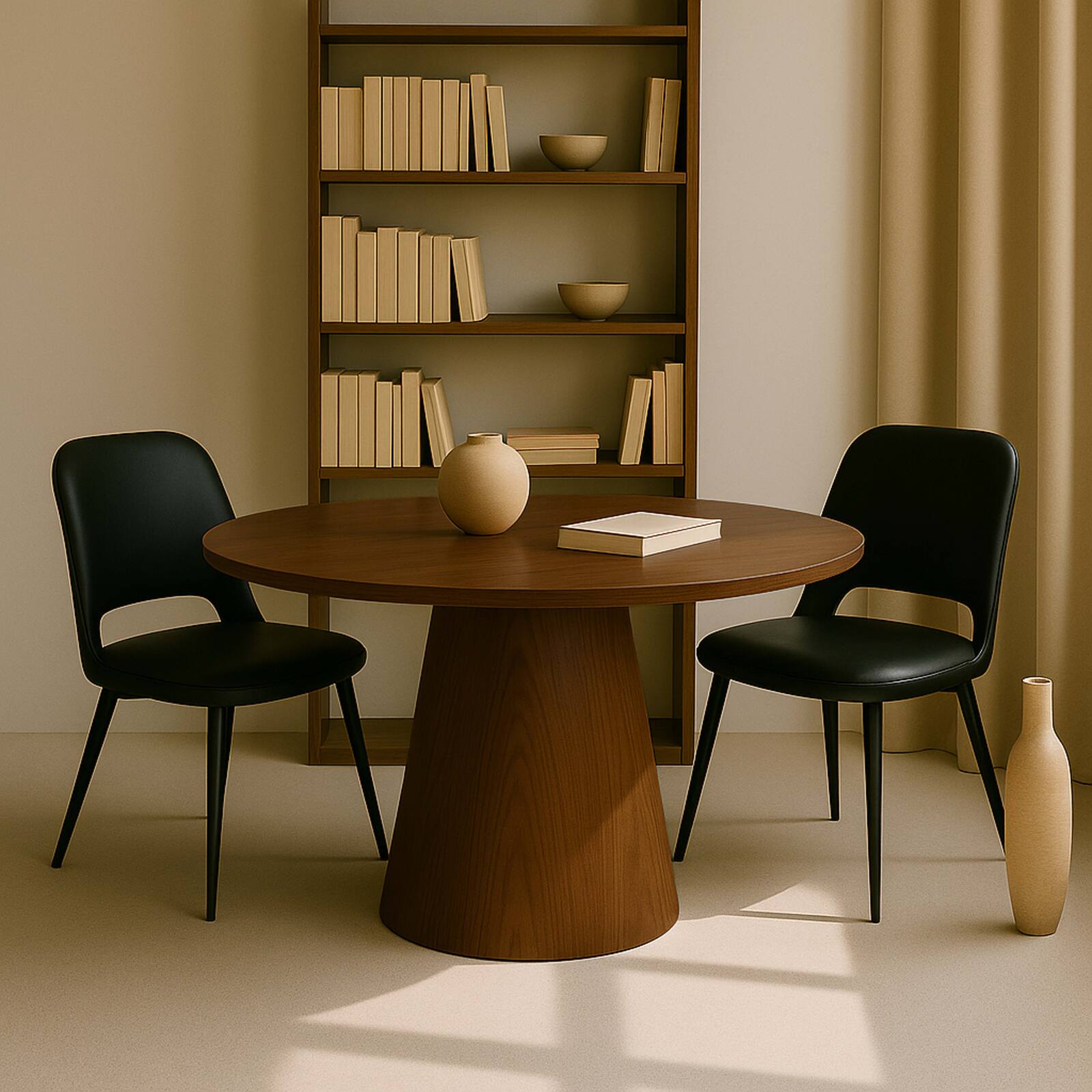 Tavolo da pranzo rotondo effetto legno FSC® MIX per 4 persone