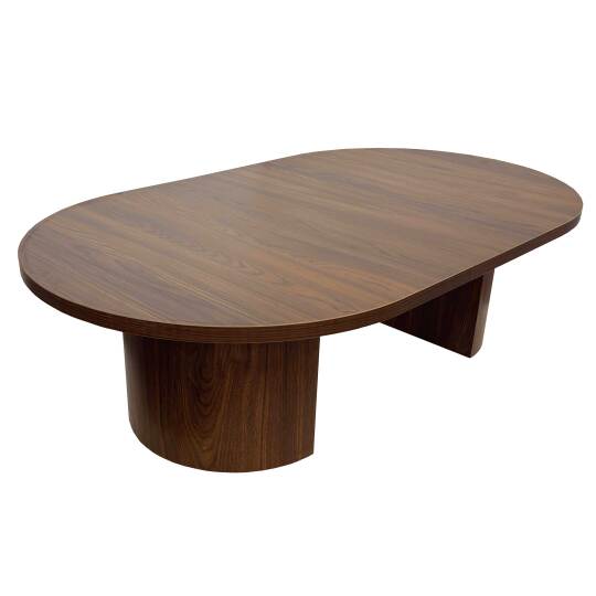 Tavolino de salotto effetto legno ovale 120x70x35 cm | Oviala