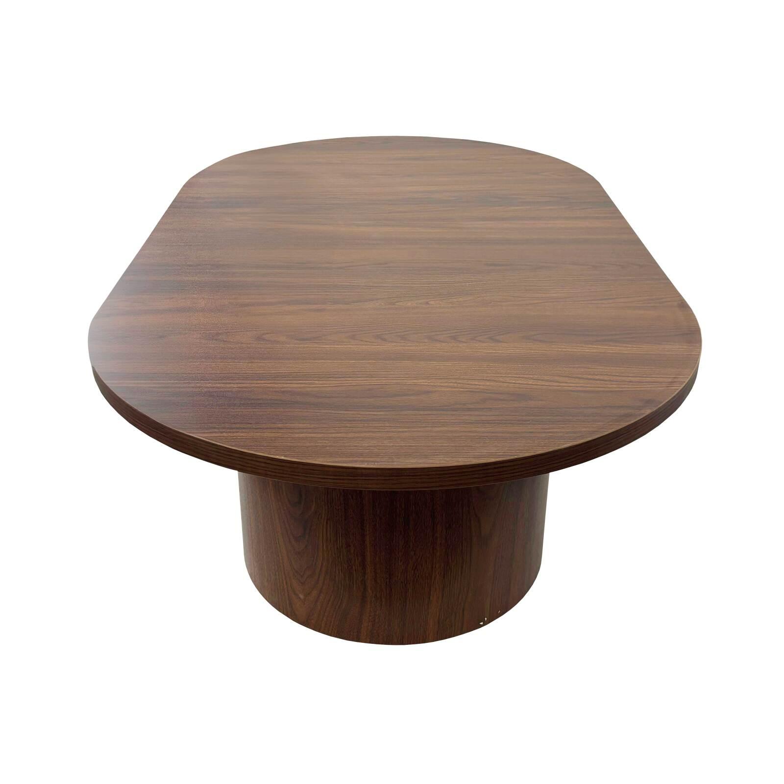 Tavolino de salotto effetto legno ovale 120x70x35 cm