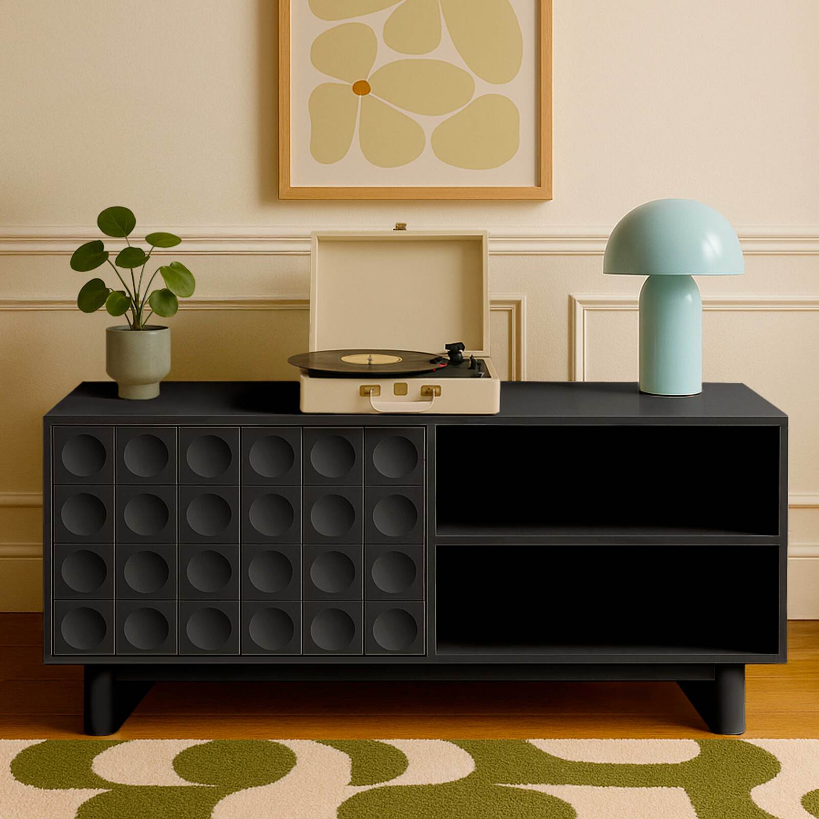 Mobile TV unito 120 cm stile retrò