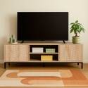 Mobile TV 160 cm in melaminico effetto legno scandinavo