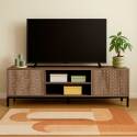 Mobile TV 160 cm in melaminico effetto legno scandinavo