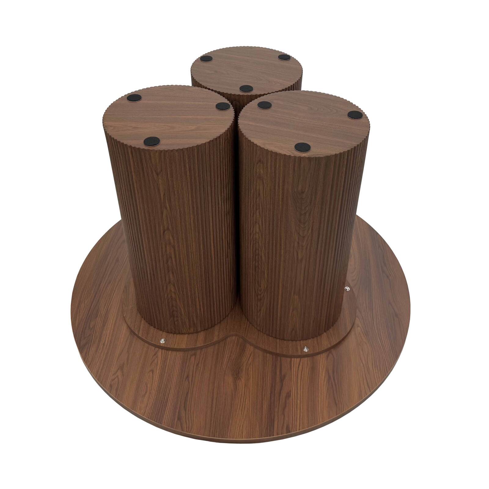 Tavolo da pranzo rotondo effetto legno per 4 persone