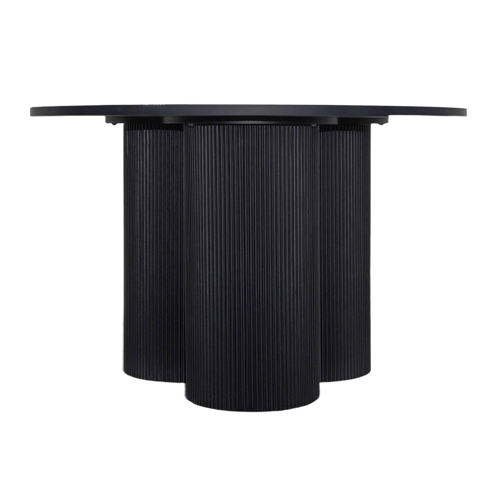 Tavolo da pranzo rotondo effetto legno per 4 persone