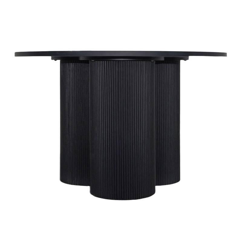 Tavolo da pranzo rotondo effetto legno per 4 persone (3/8)