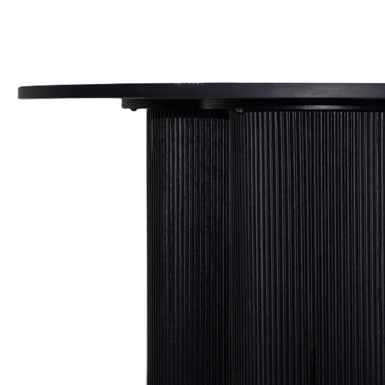 Tavolo da pranzo rotondo effetto legno per 4 persone