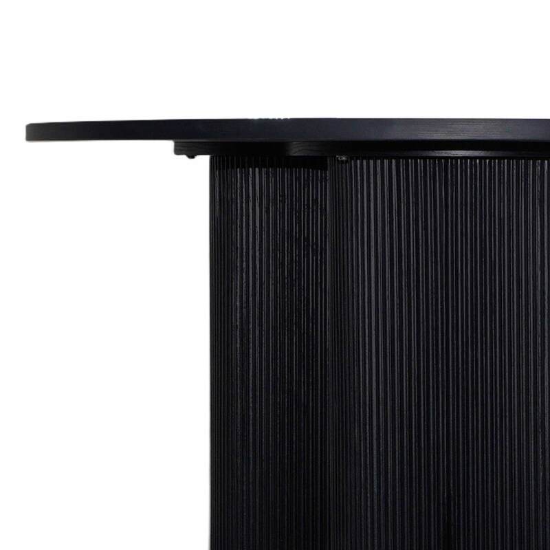 Tavolo da pranzo rotondo effetto legno per 4 persone (5/8)