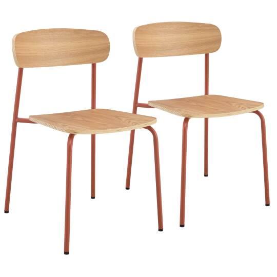 Set di 2 sedie in metallo e legno