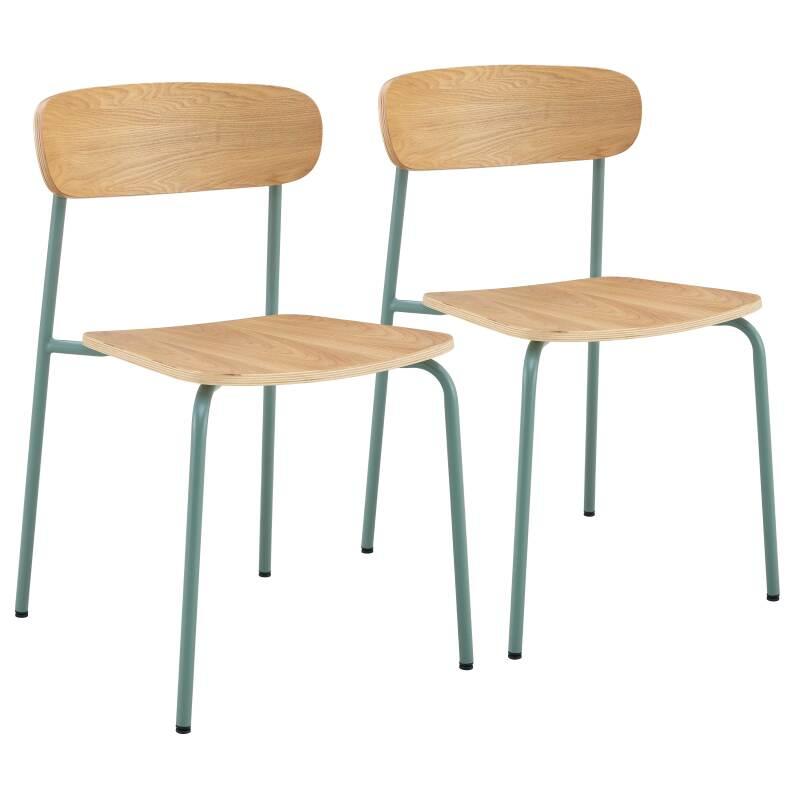 Set di 2 sedie in metallo e legno