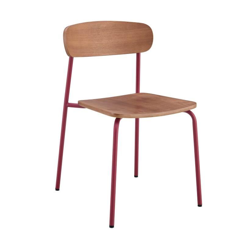 Set di 2 sedie in metallo e legno