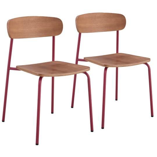 Sedie in legno e metallo - Set di 2 | Oviala