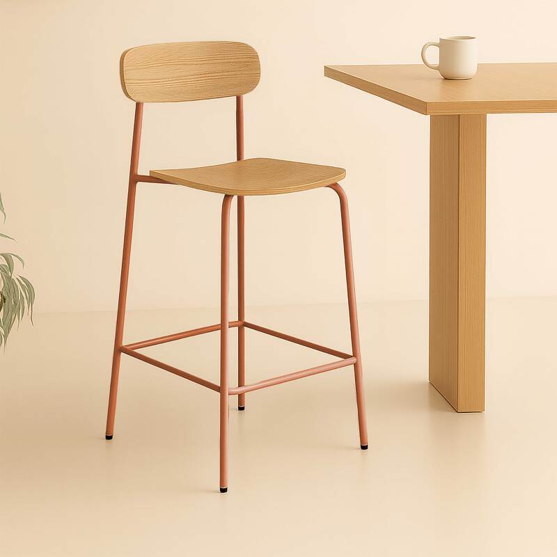 Set di 2 seggioloni in metallo e legno