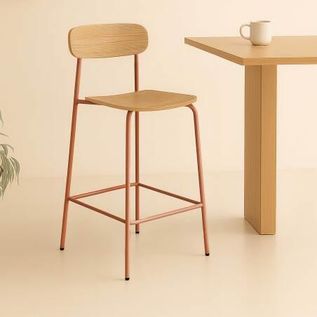 Set di 2 seggioloni in metallo e legno